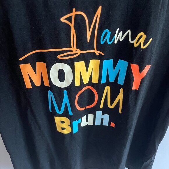 mama mommy mom bruh Black Tank Top Size 2XL - Picture 3 of 5
